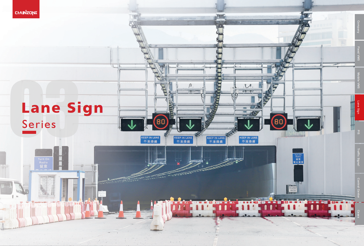Chainzone lane sign series