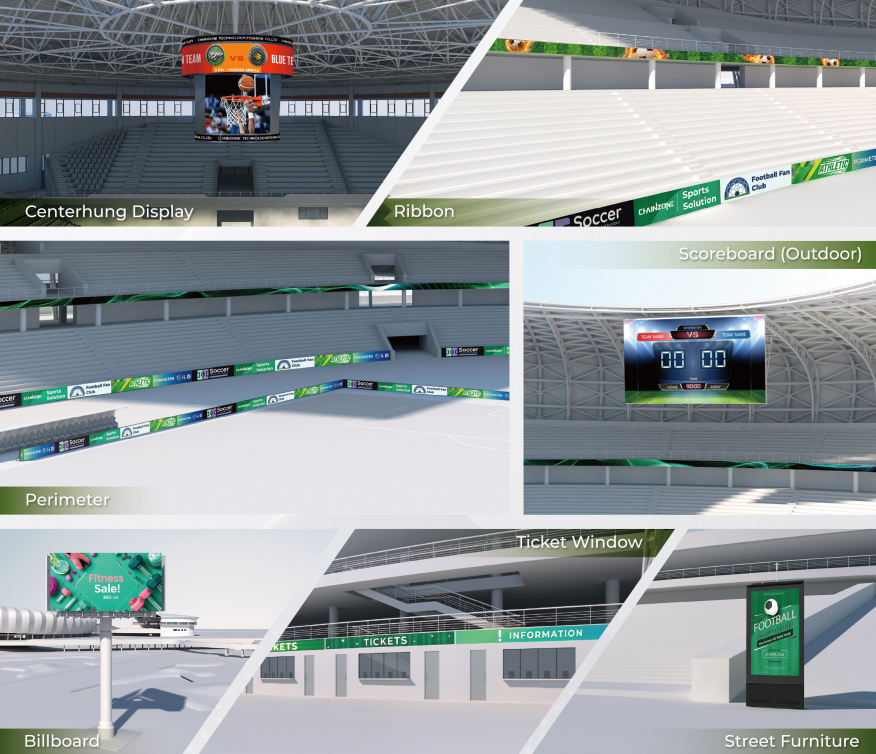 different types of staidum led displays